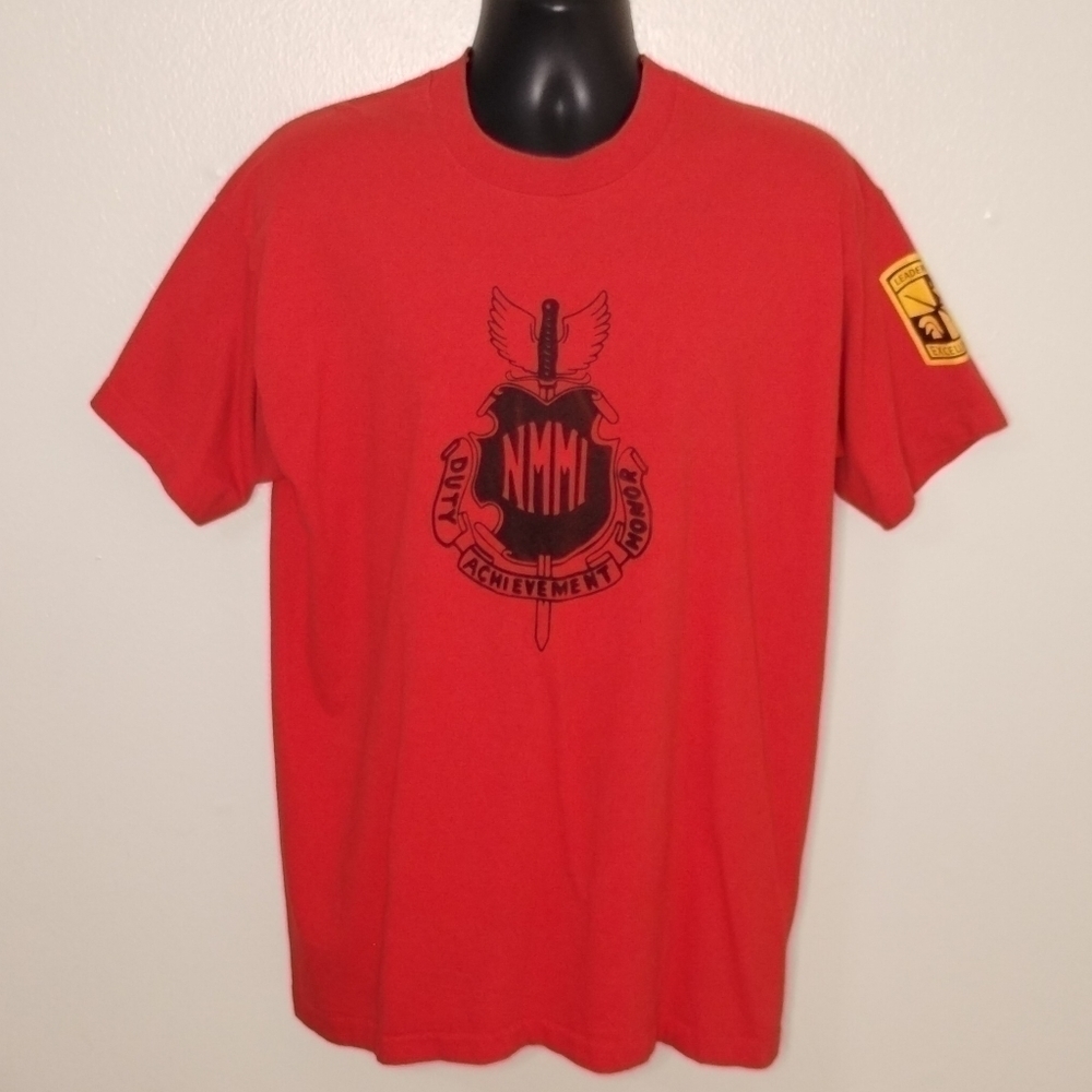 VINTAGE 90s USAF US Army Adult XL T-shirt Single Stitch USA Red Veteran Military